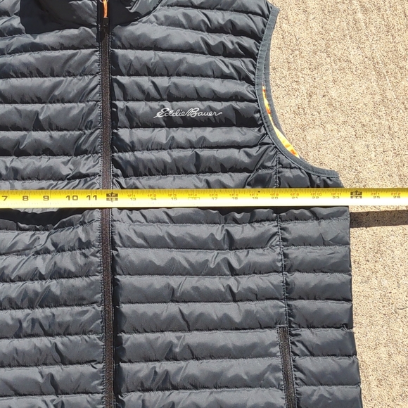 Eddie Bauer Down Puffer Vest Mens Tall Large Black Lightweight Full Zip EB650 - Picture 12 of 13